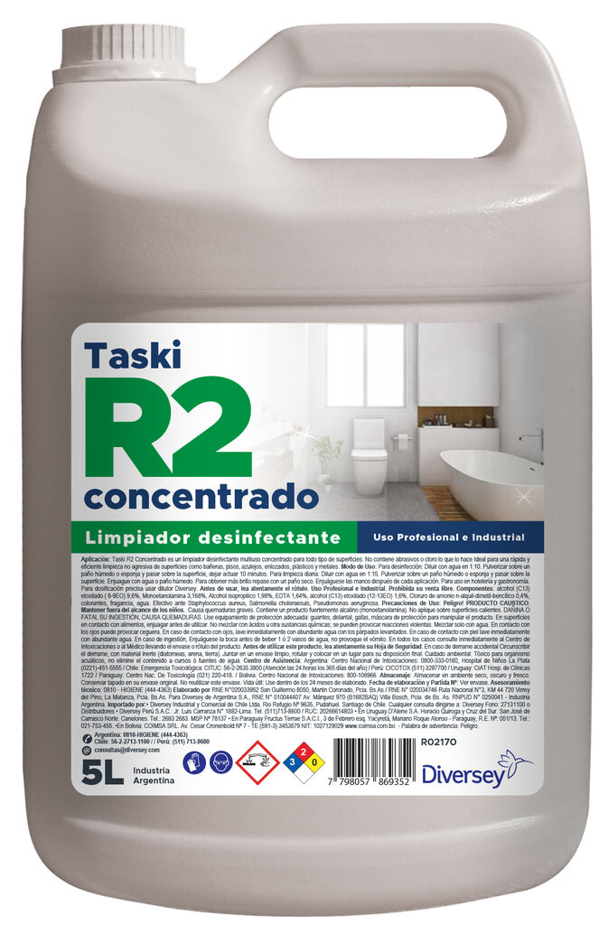 TASKI R2 CONCENTRADO 4x5L - LIMPIADOR DESINFECTANTE MULTIUSO